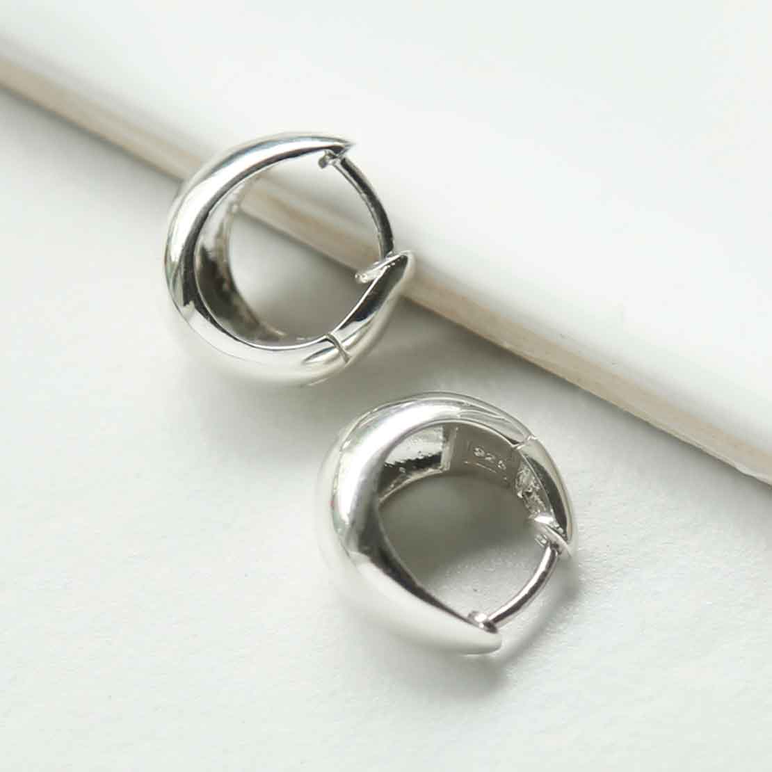 Sterling Silver Mini Statement Huggies