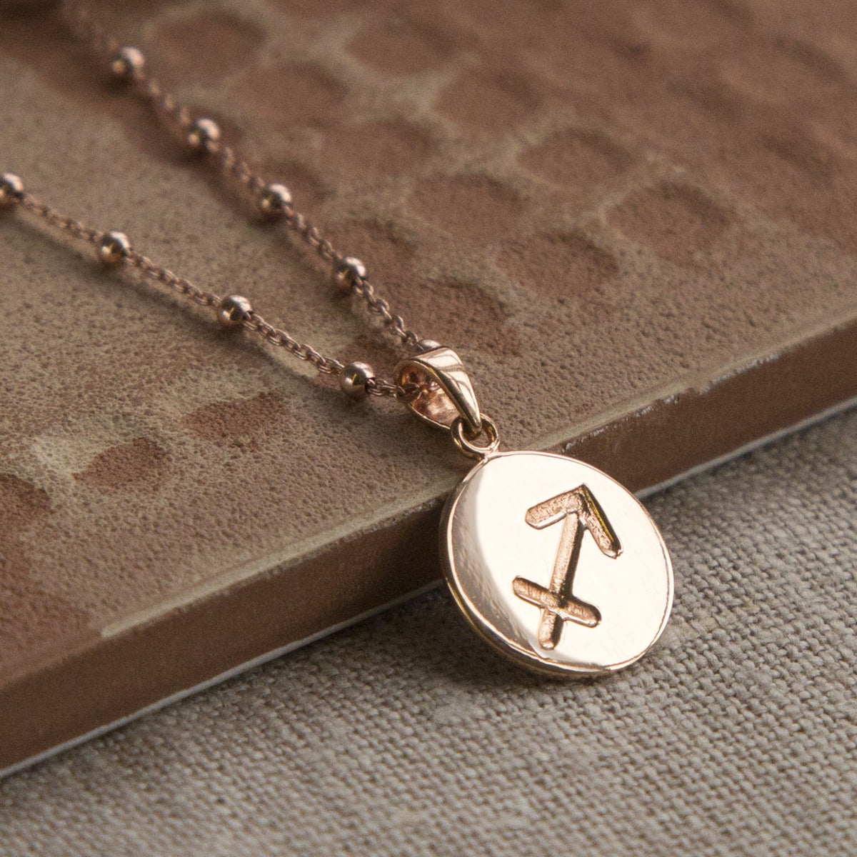 Rose Gold Plated Sagittarius Star Sign Necklace