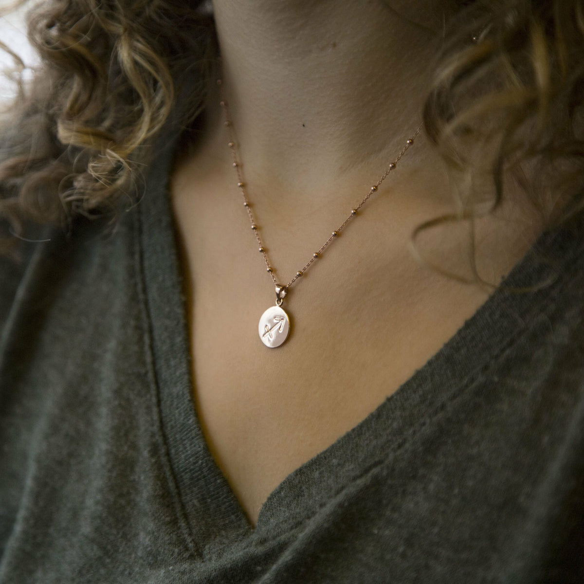 Rose Gold Plated Sagittarius Star Sign Necklace