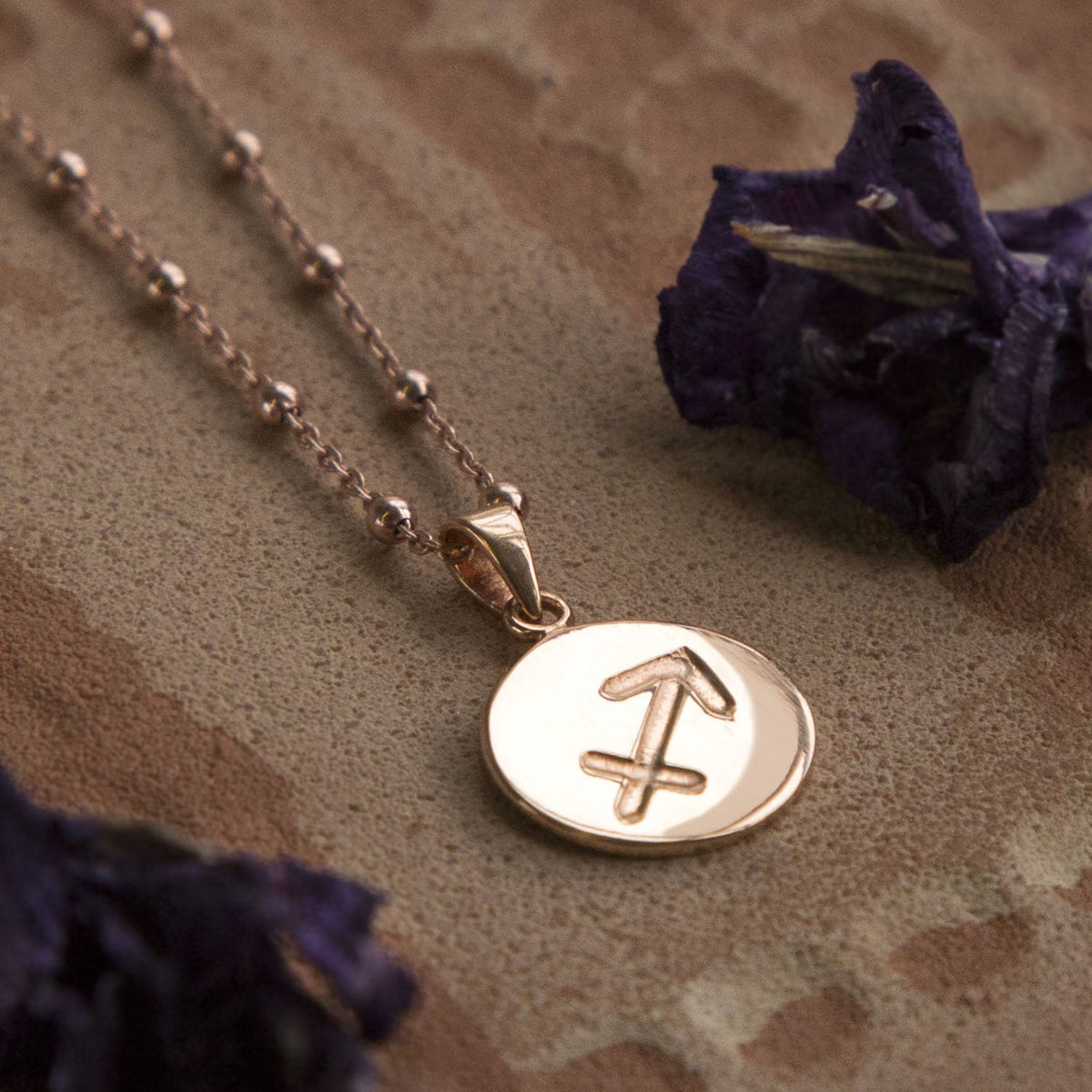 Rose Gold Plated Sagittarius Star Sign Necklace