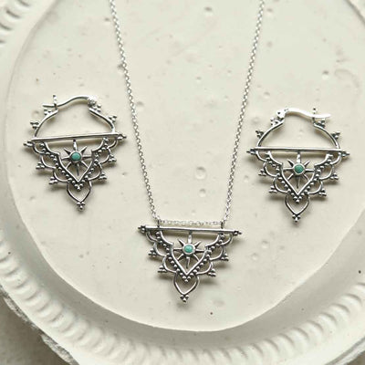 ML946 STERLING SILVER TURQUOISE SUN SET