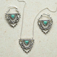ML947 STERLING SILVER TURQUOISE TRIANGLE SET