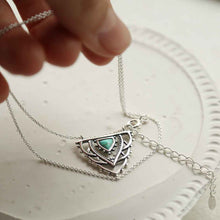 ML947P STERLING SILVER TURQUOISE TRIANGLE NECKLACE 3
