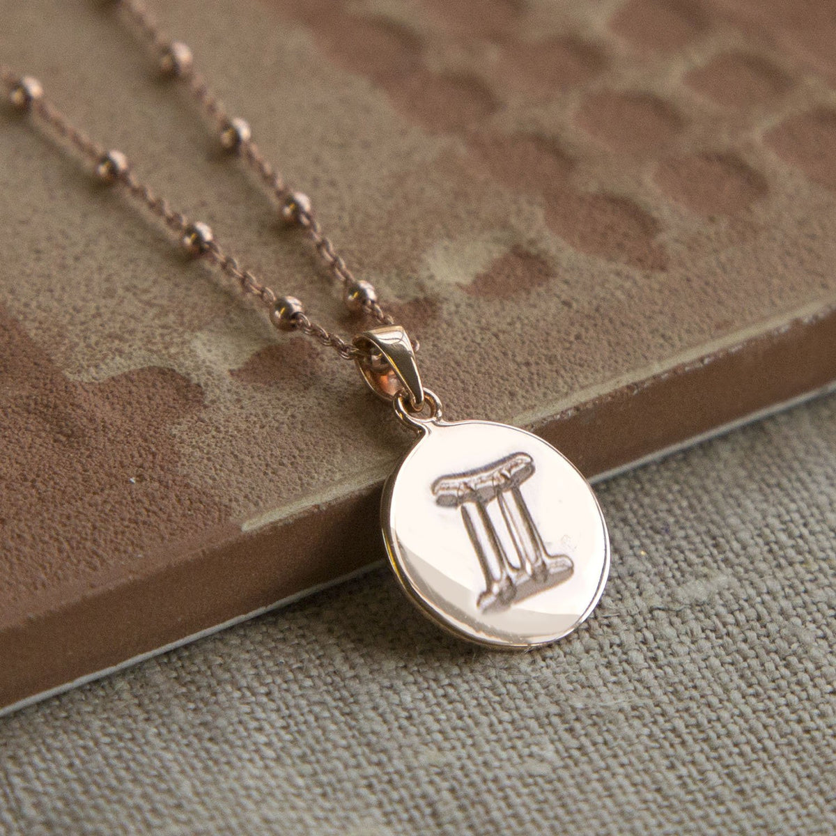 Rose Gold Plated Sterling Silver Gemini Star Sign Necklace