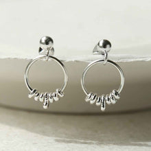ML948 STERLING SILVER PEBBLE HOOPS 1