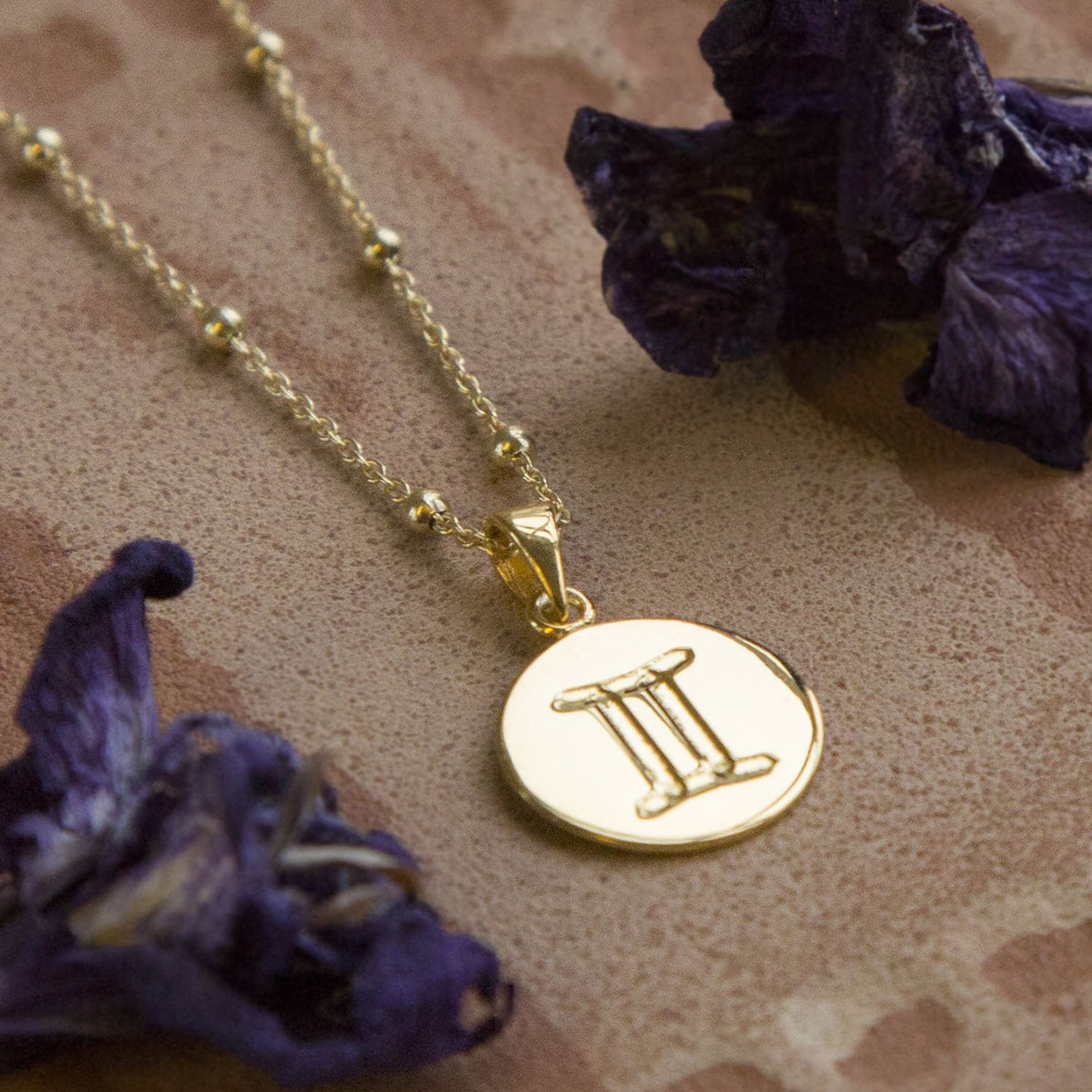 Gold Plated Sterling Silver Gemini Star Sign Necklace