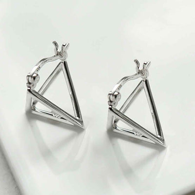 ML950 STERLING SILVER TRIANGLE HOOPS 1