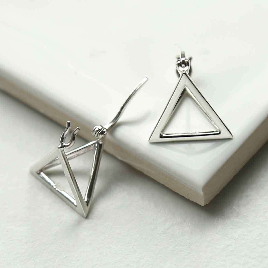Sterling Silver Triangle Hoops