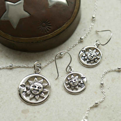 ML952 STERLING SILVER SUN AND MOON SET