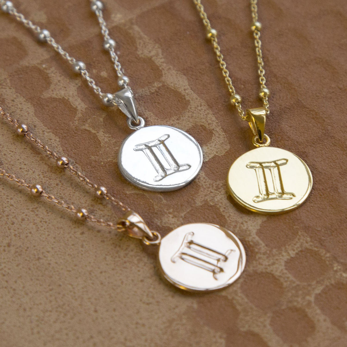 Gold Plated Sterling Silver Gemini Star Sign Necklace