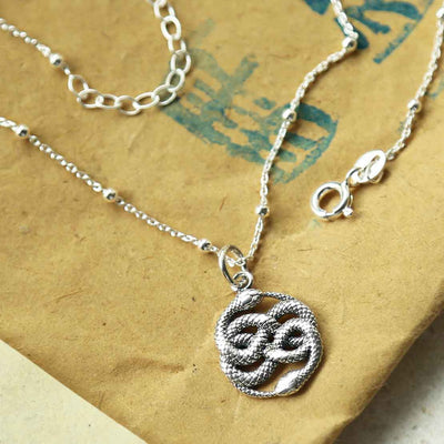 ML953P STERLING SILVER TWISTED SNAKE NECKLACE 1