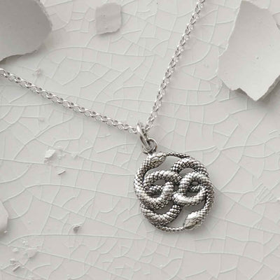 ML953P STERLING SILVER TWISTED SNAKE NECKLACE 2