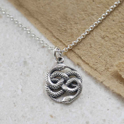 ML953P STERLING SILVER TWISTED SNAKE NECKLACE 3