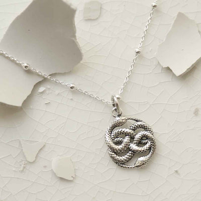 ML953P STERLING SILVER TWISTED SNAKE NECKLACE 4