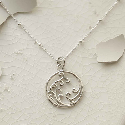 ML954P STERLING SILVER WILD WAVES NECKLACE 3