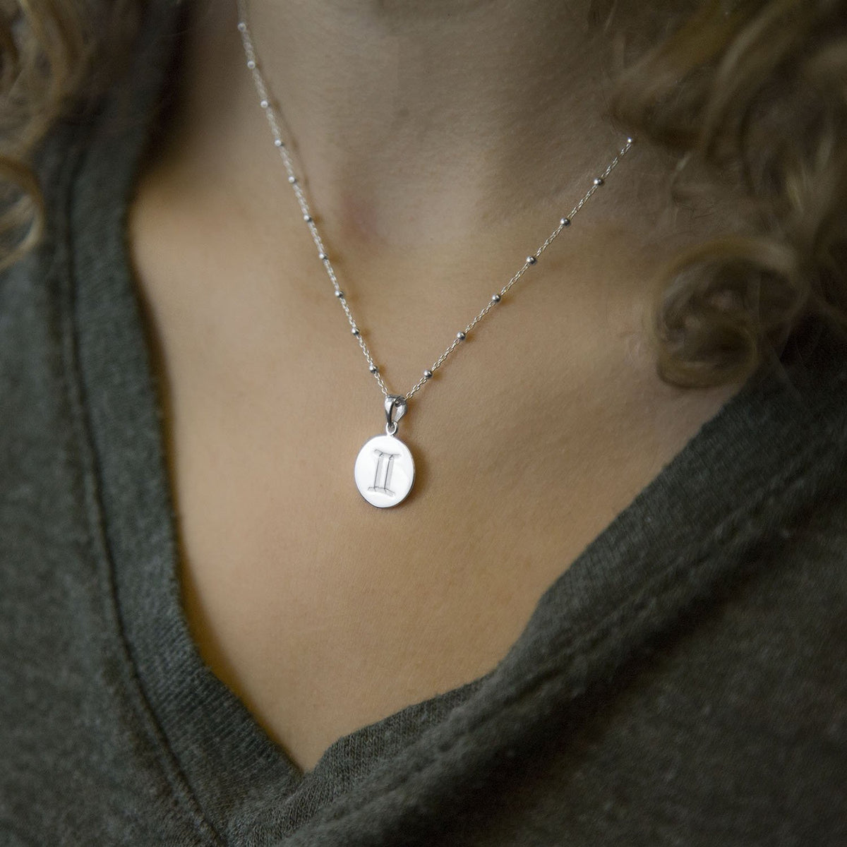 Sterling Silver Gemini Star Sign Necklace