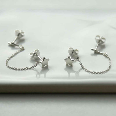 ML957 STERLING SILVER STAR AND LIGHTNING DOUBLE STUDS 3