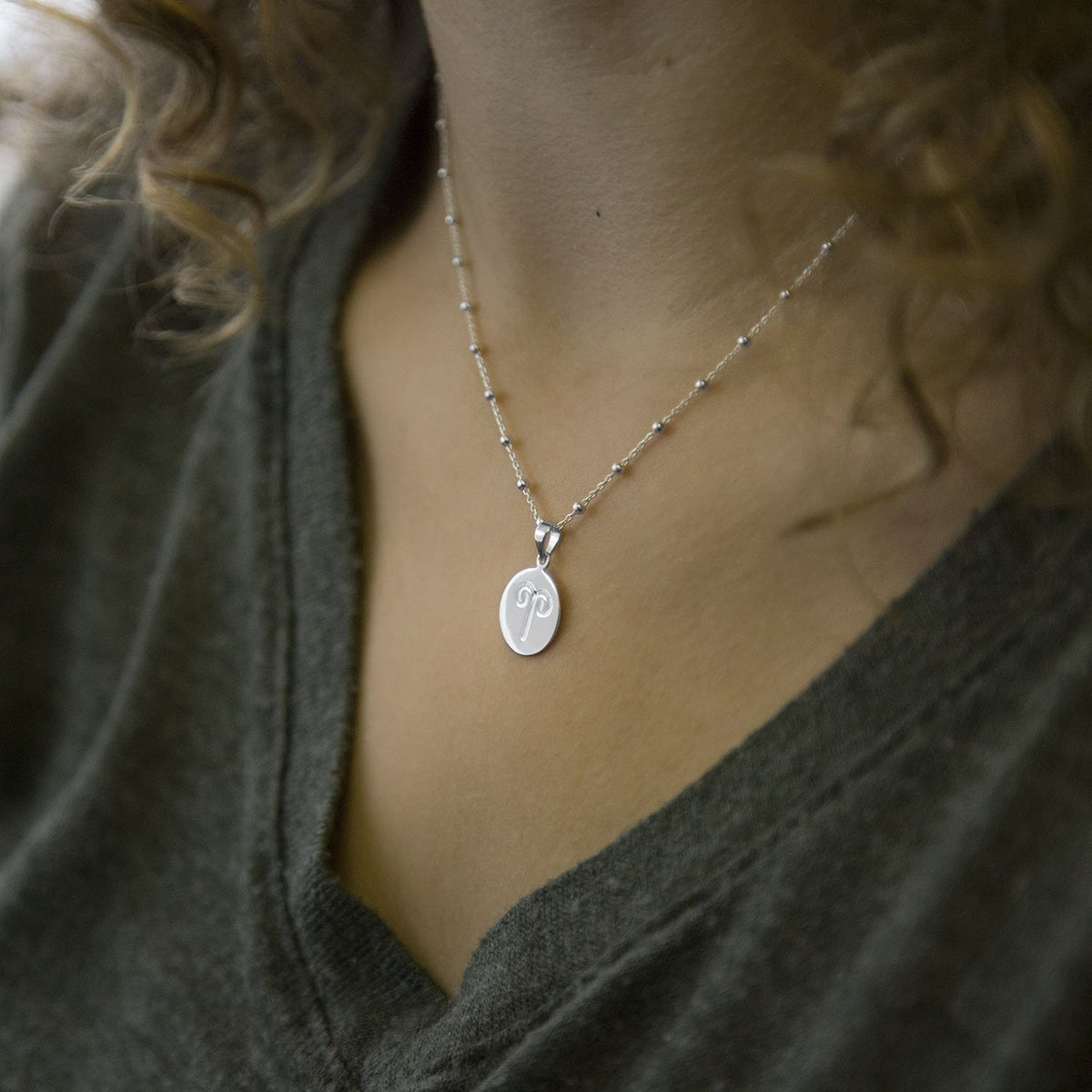 Sterling Silver Aries Star Sign Necklace