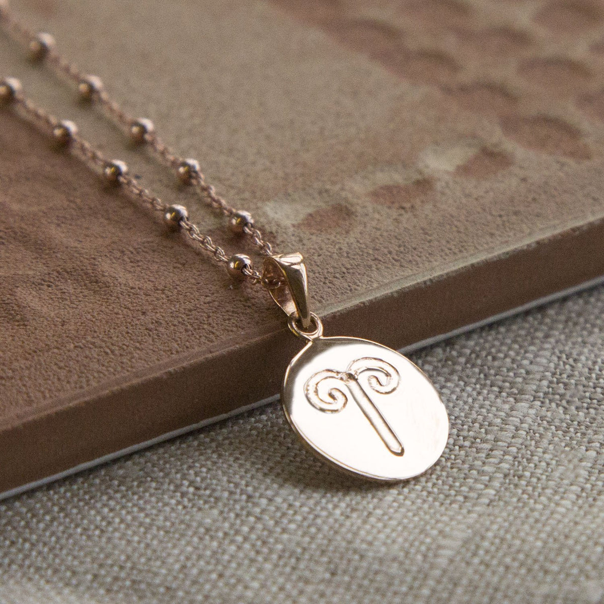 Rose Gold Plated Sterling Silver Aries Star Sign Necklace