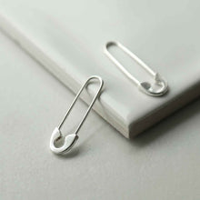 ML961 STERLING SILVER SAFETY PIN EARRINGS 2