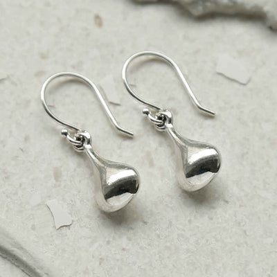 ML962 STERLING SILVER MINI PEAR DROP EARRINGS 2