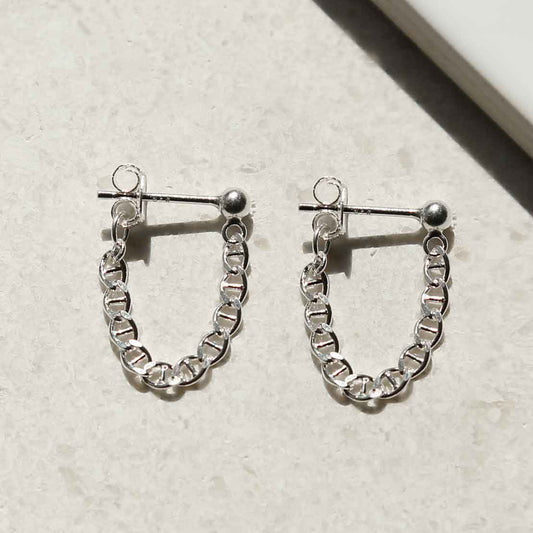 ML963 STERLING SILVER BALL AND CHAIN STUDS 1