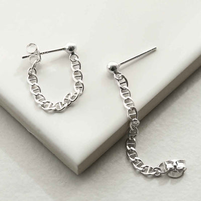 ML963 STERLING SILVER BALL AND CHAIN STUDS 2