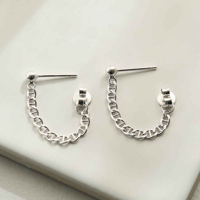 ML963 STERLING SILVER BALL AND CHAIN STUDS 3