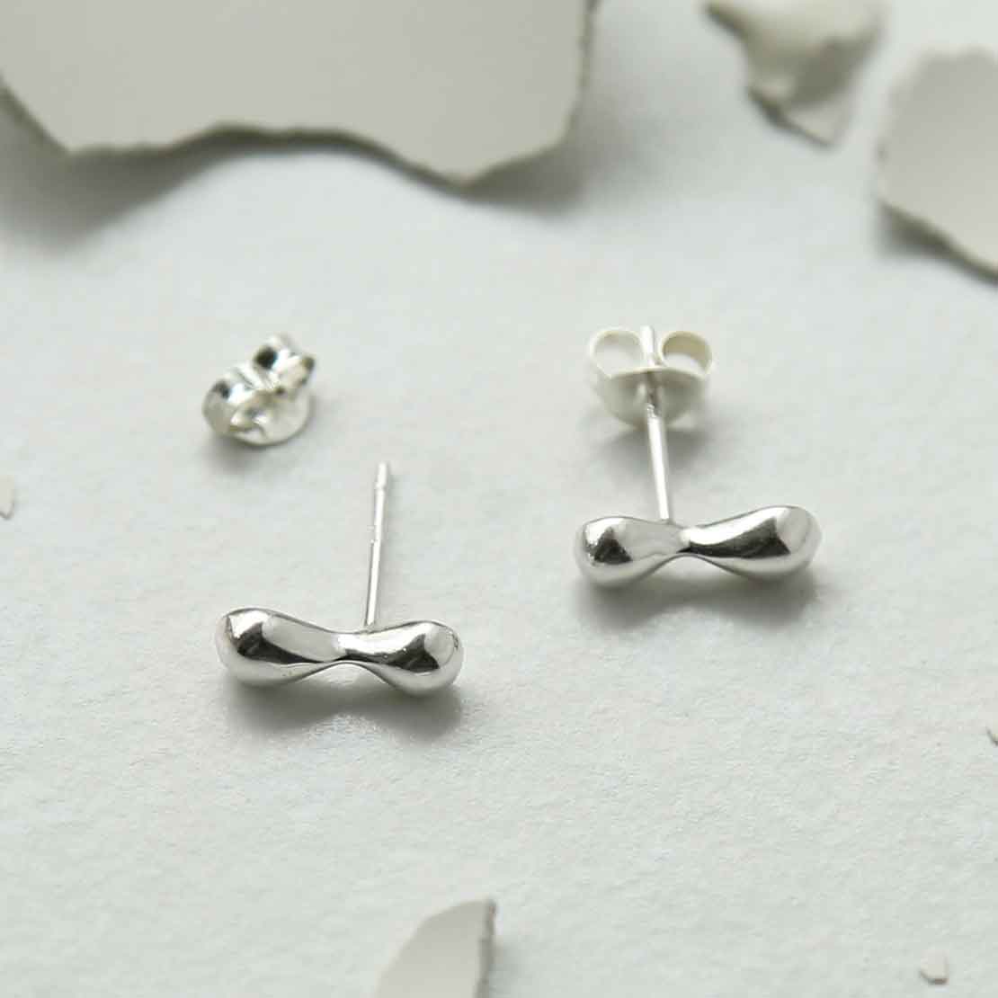 Sterling Silver Bow Tie Studs