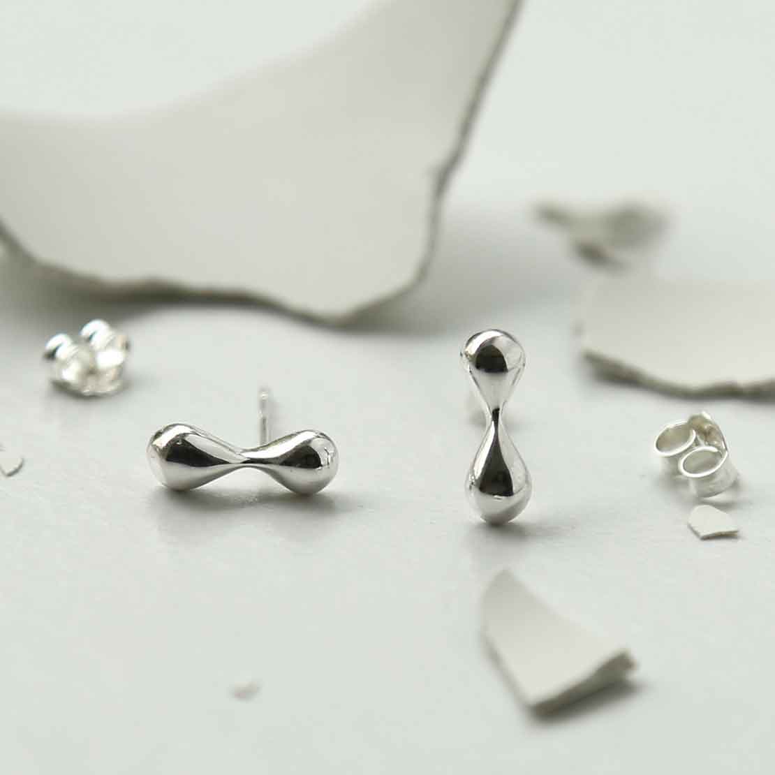 Sterling Silver Bow Tie Studs