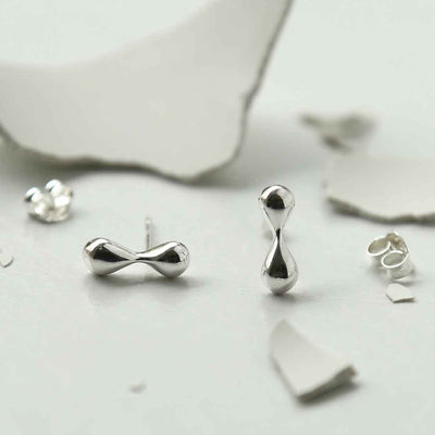 ML964 STERLING SILVER BOW TIE STUDS 1