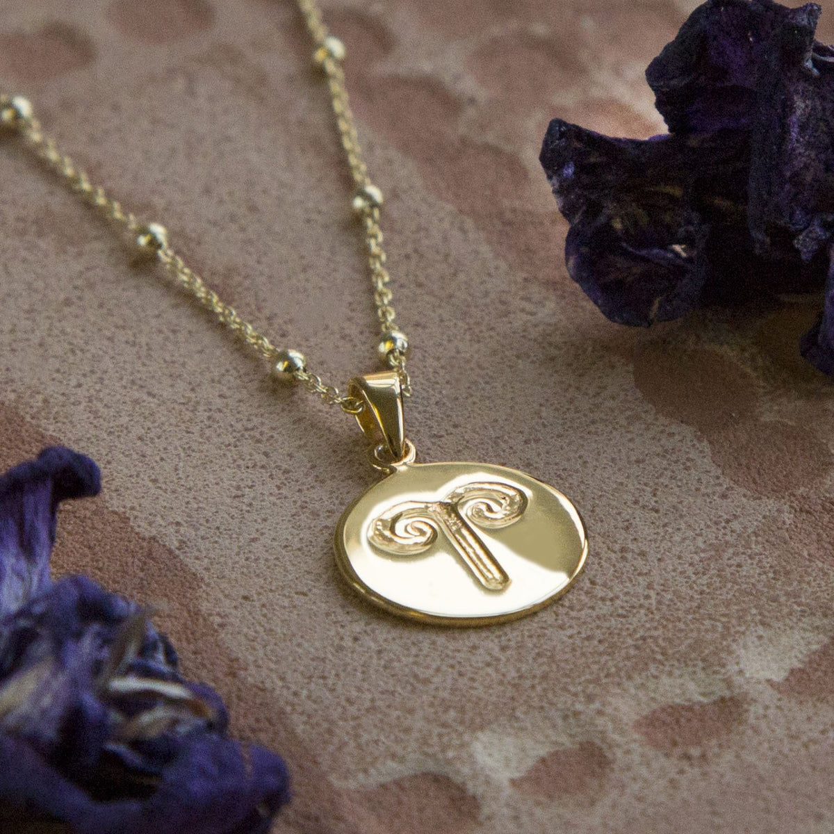 Gold Plated Sterling Silver Aries Star Sign Necklace