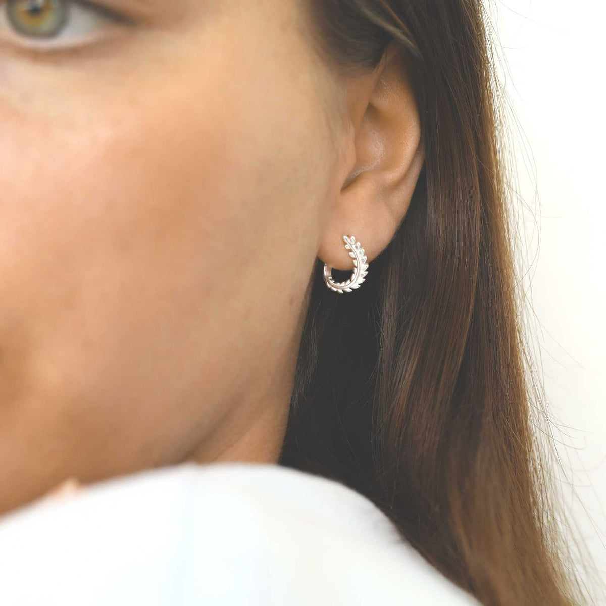 Sterling Silver Laurel Hoops