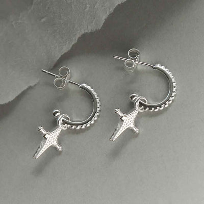 ML967 STERLING SILVER VEGAS HOOP STUDS 1