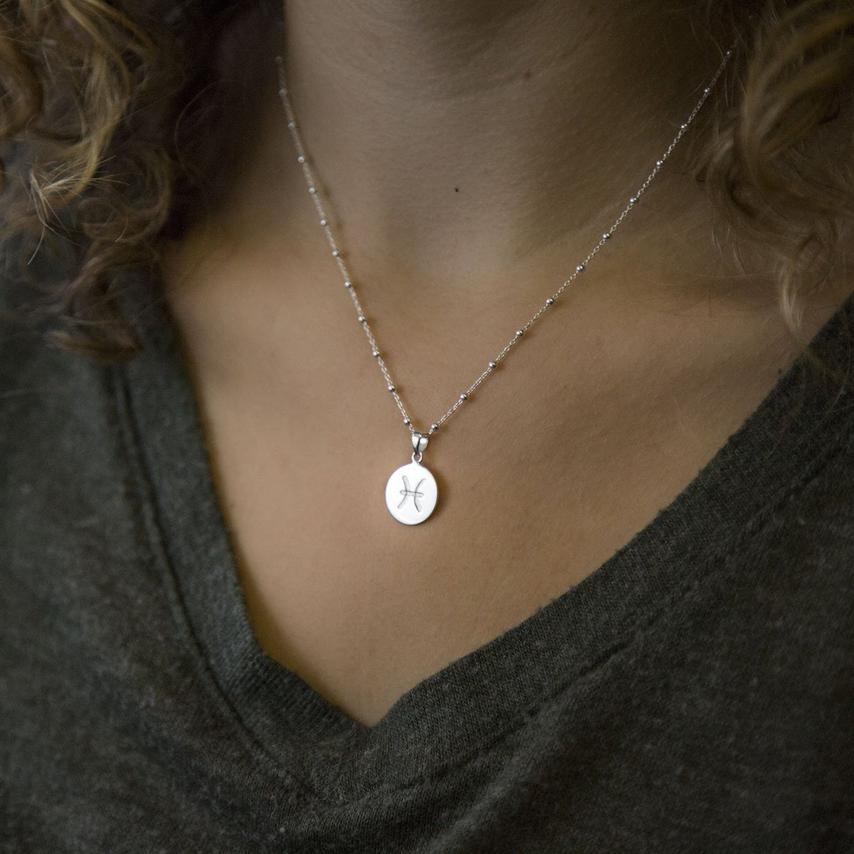 Sterling Silver Pisces Star Sign Necklace