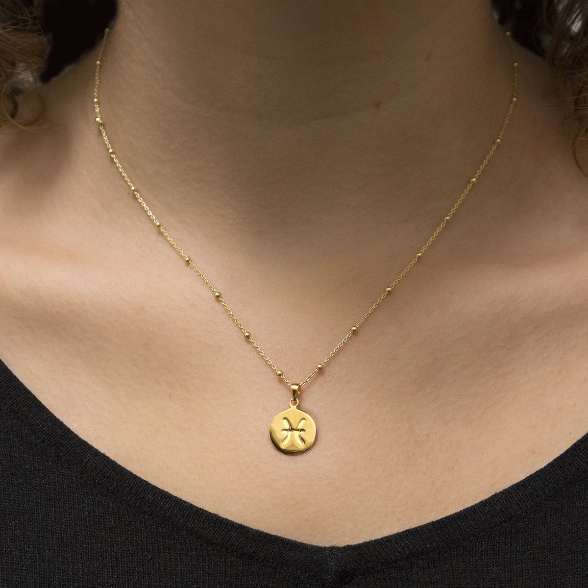 Gold Plated Sterling Silver Pisces Star Sign Necklace