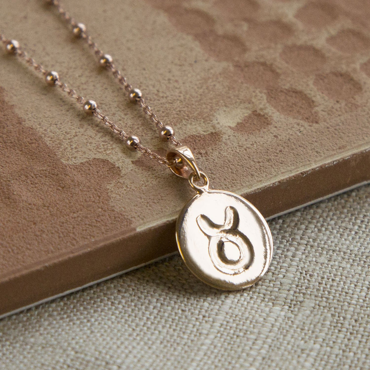 Rose Gold Plated Sterling Silver Taurus Star Sign Necklace