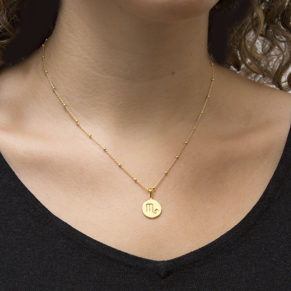 Gold Plated Sterling Silver Scorpio Star Sign Necklace