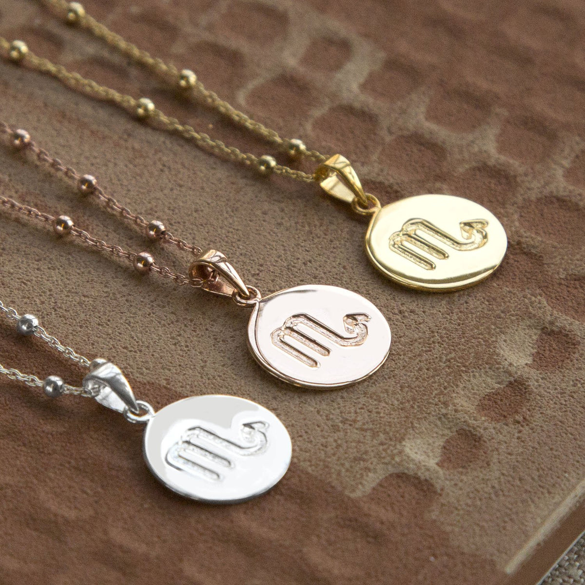 Gold Plated Sterling Silver Scorpio Star Sign Necklace
