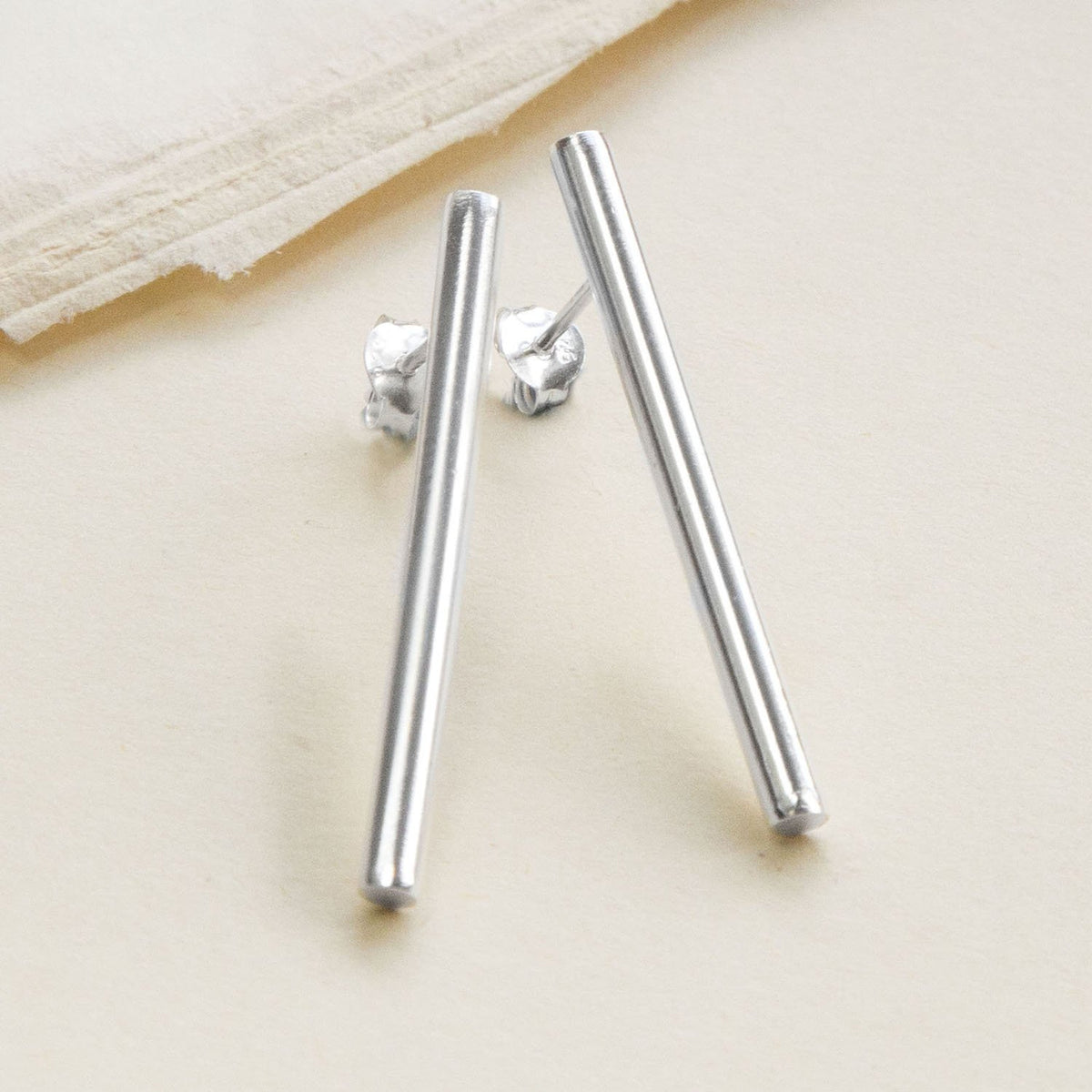 Sterling Silver Drop Bar Studs
