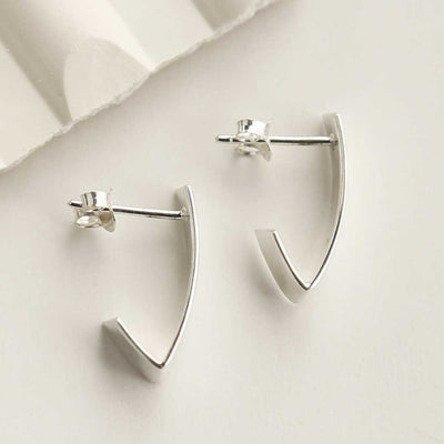 MC287 STERLING SILVER SIMPLE SHIELD STUDS 3