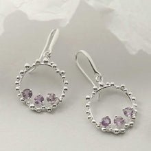 MZB112E AM STERLING SILVER AMETHYST SPLASH EARRINGS 2