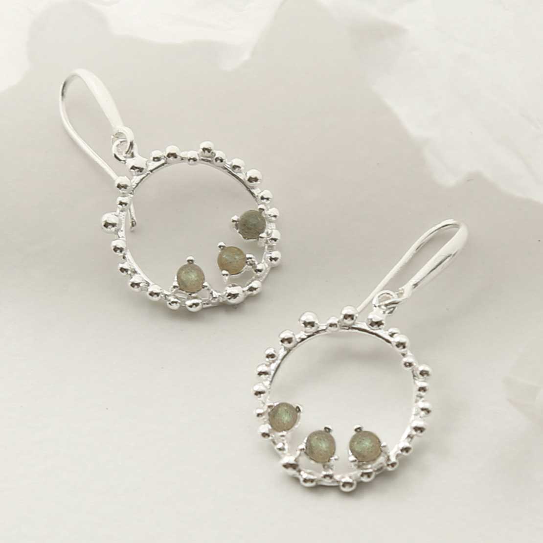 Sterling Silver Labradorite Splash Earrings