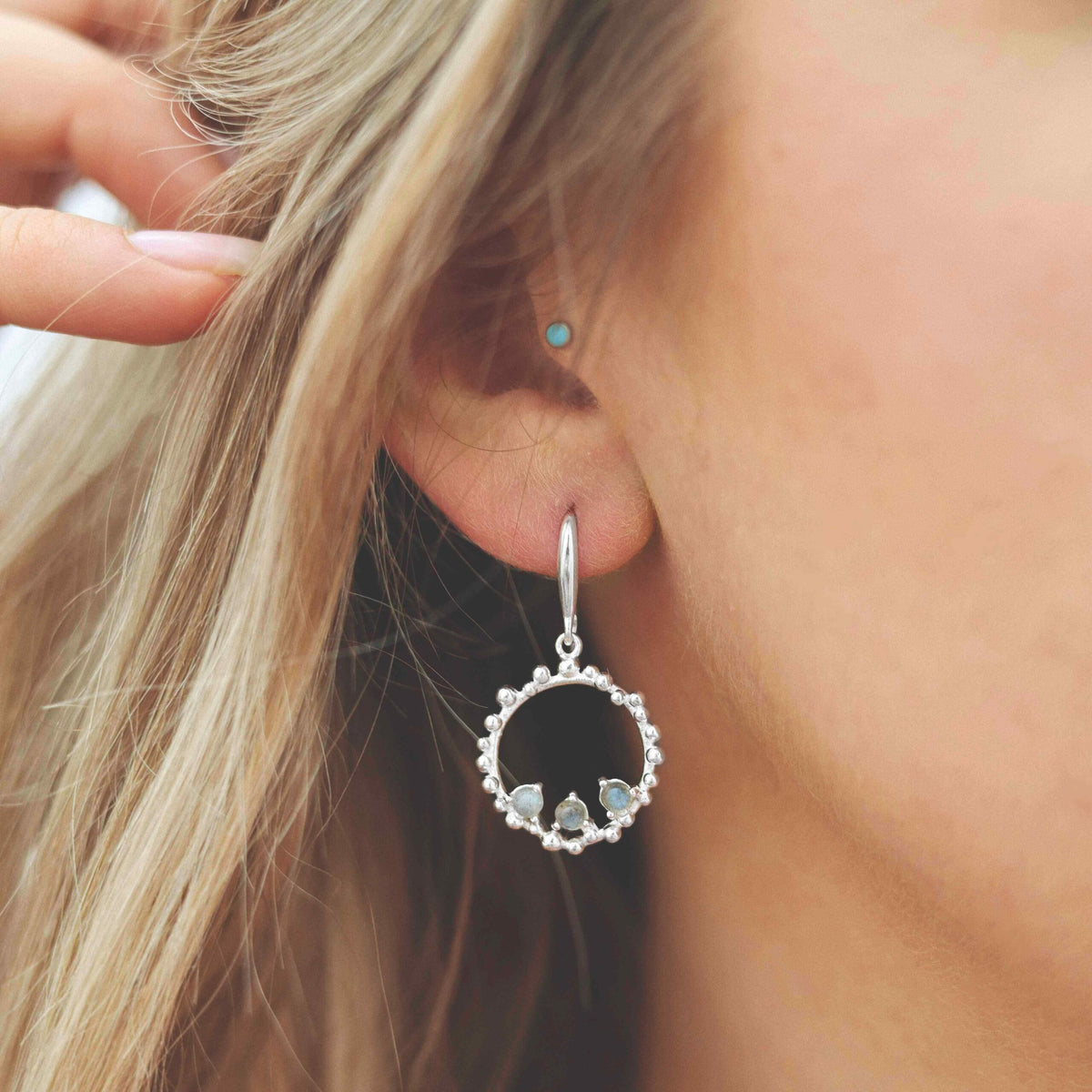 Sterling Silver Labradorite Splash Earrings