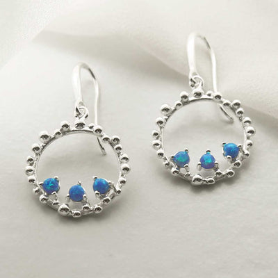 MZB112E OP STERLING SILVER OPALITE SPLASH EARRINGS 2