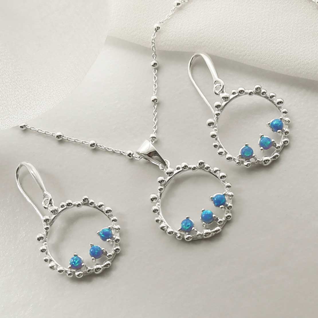 Sterling Silver Opalite Splash Earrings