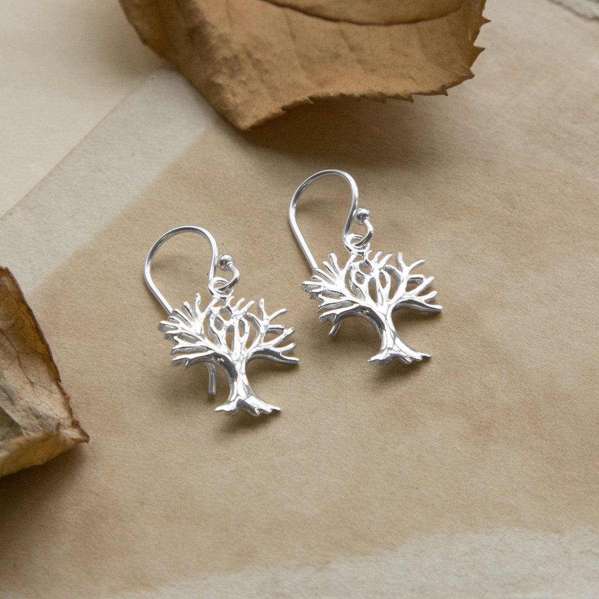 Sterling Silver Dangly Winter Tree Earrings