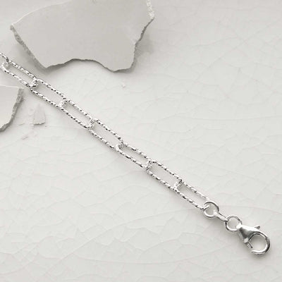 MV1327B STERLING SILVER SPARKLING PAPERCLIP BRACELET 3