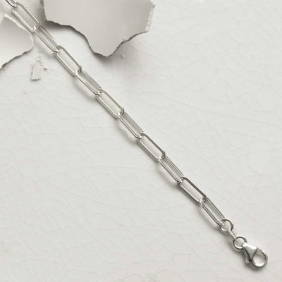 MV1328B STERLING SILVER FLAT PAPERCLIP BRACELET 3