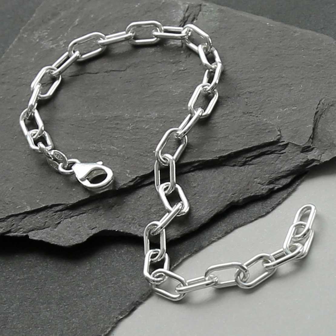 Sterling Silver Bold Paperclip Bracelet